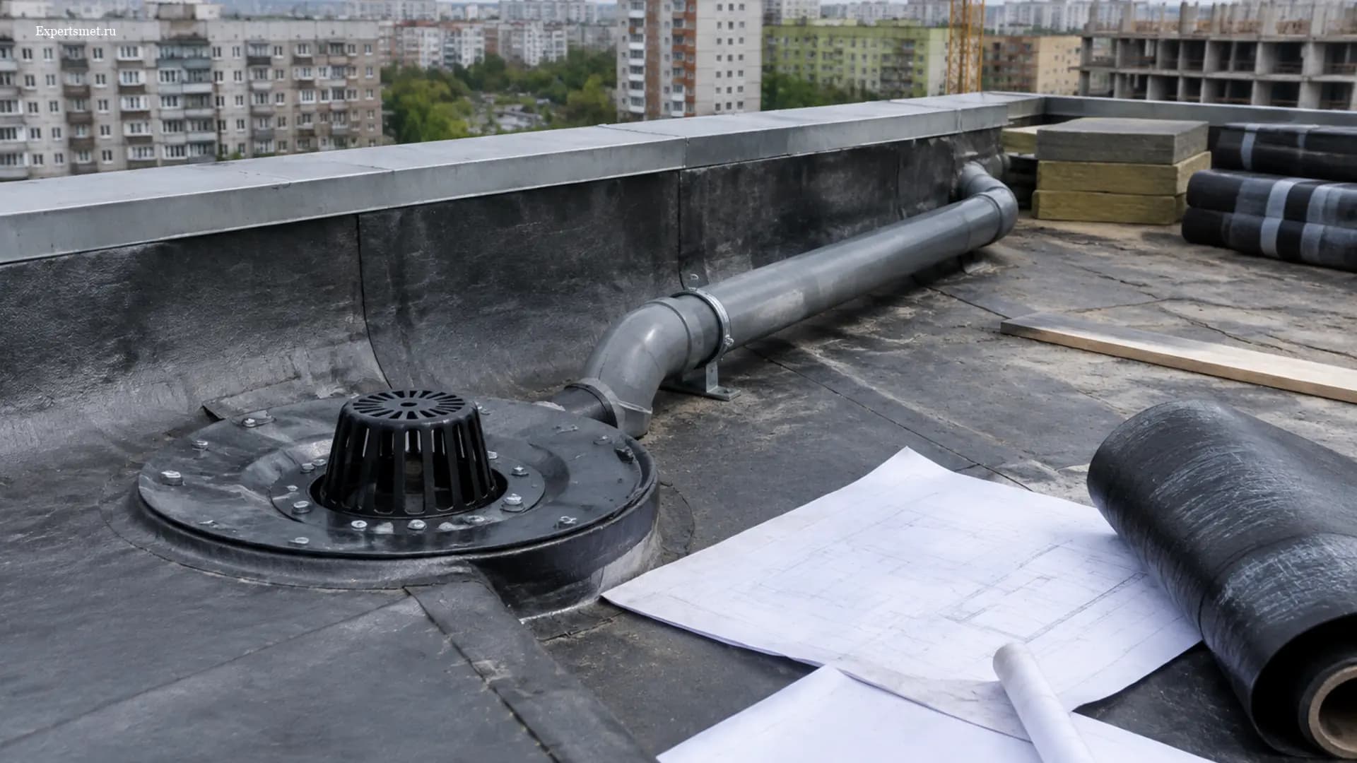 Монтаж водосточных воронок: расценка в смете