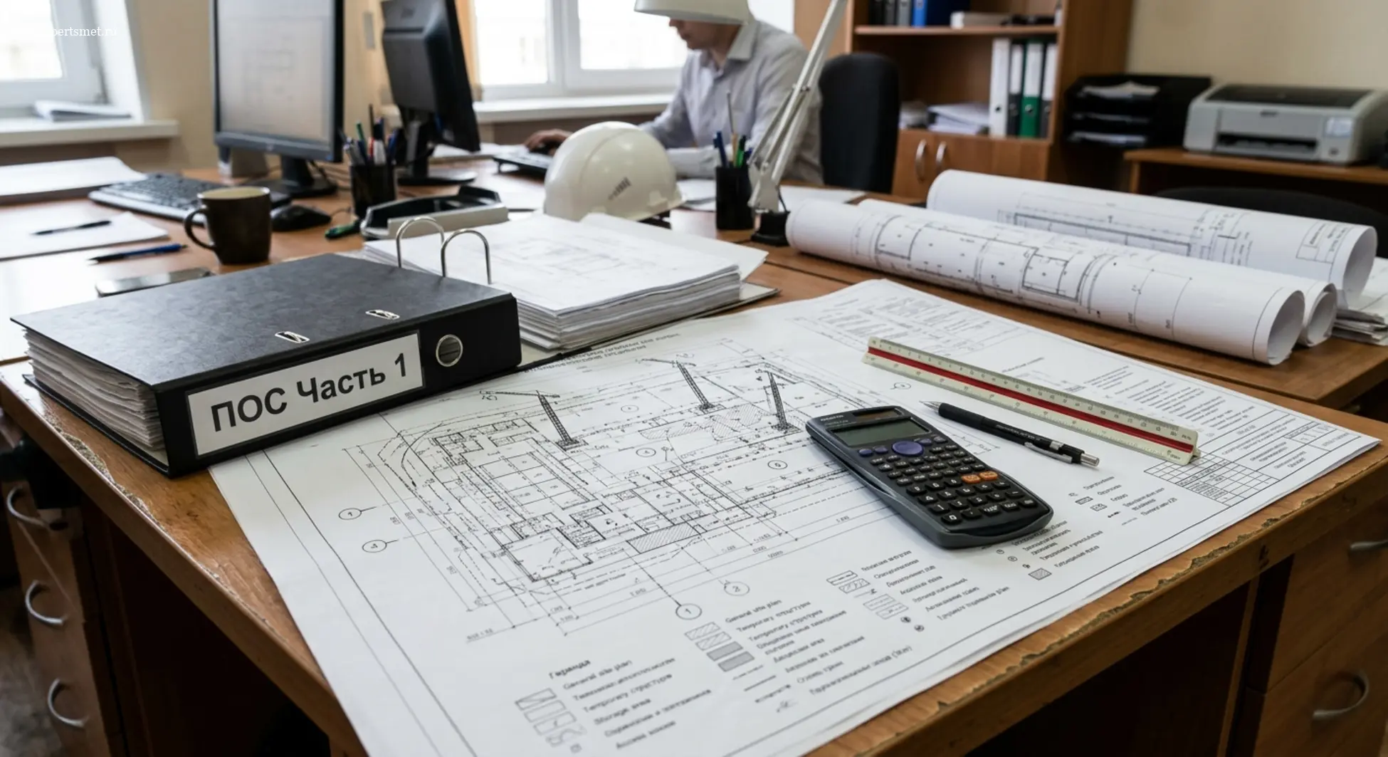 Чертеж строительного генерального плана и расчетные нормативы для составления ПОС Часть 1